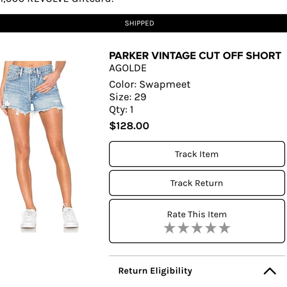 AGOLDE PARKER CUTOFF SHORTS- 29